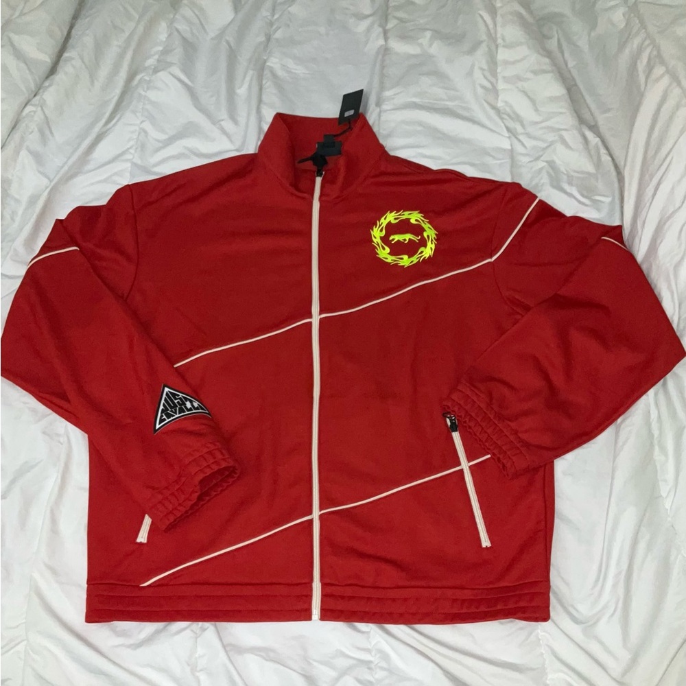Just Cavalli Red Windbreaker with White Details